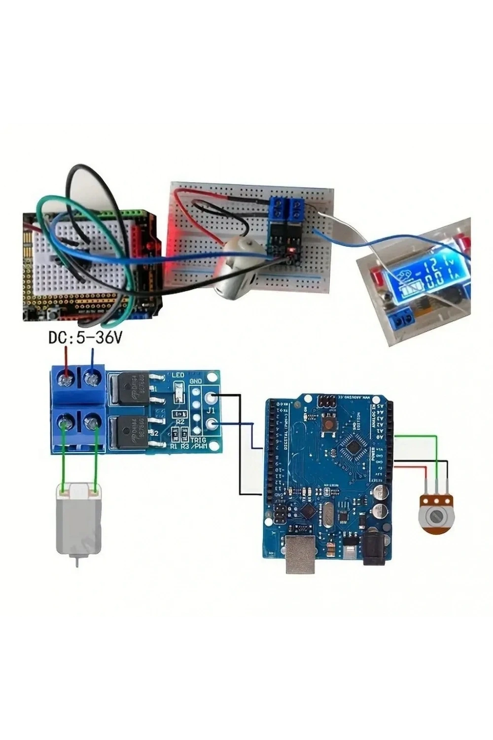 15A 400W PWM Kontrollü Mosfet Anahtarlama Modülü