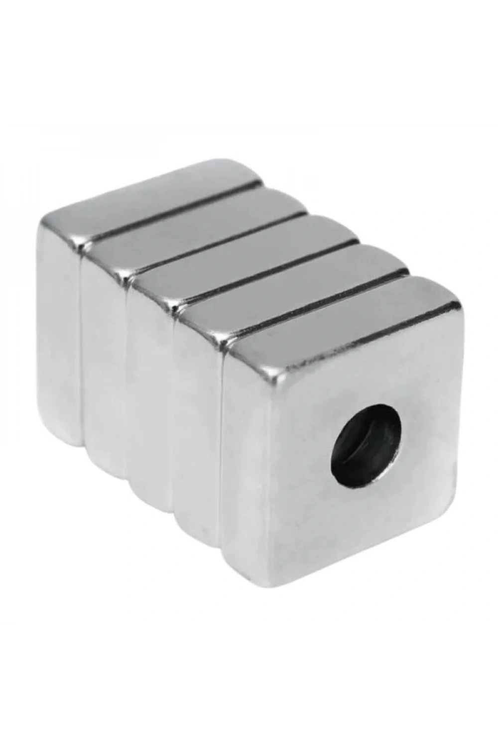 15x15x5-4mm Havşa Delikli Neodyum Güçlü Mıknatıs - Neodim Magnet