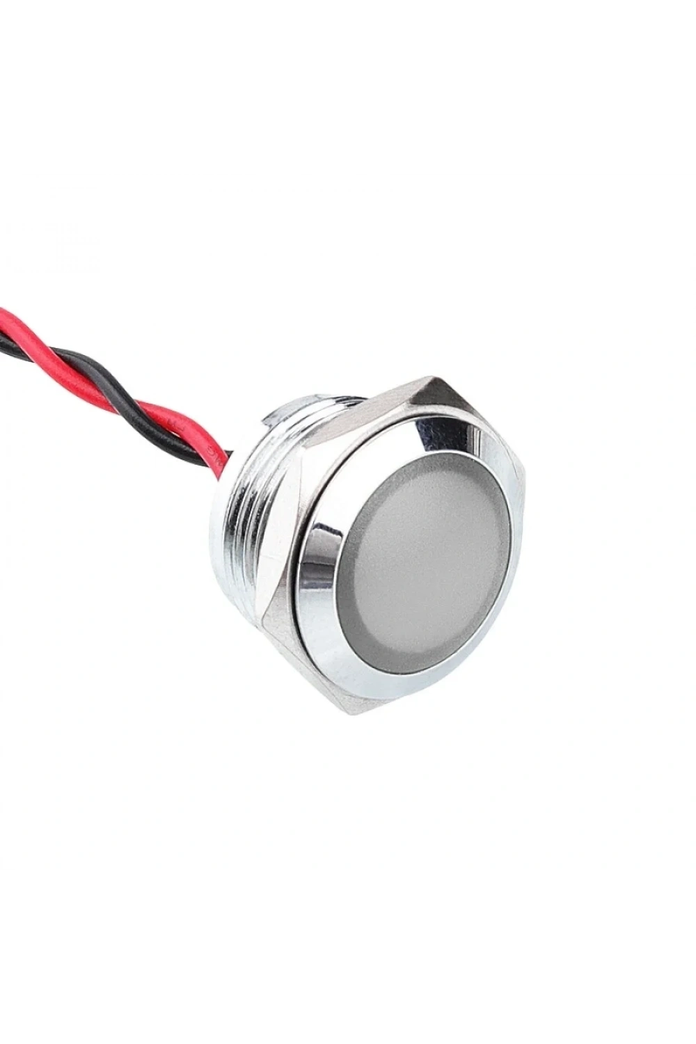 16L-P1 16mm 12-24V Kablolu Metal Sinyal Lambası - Beyaz
