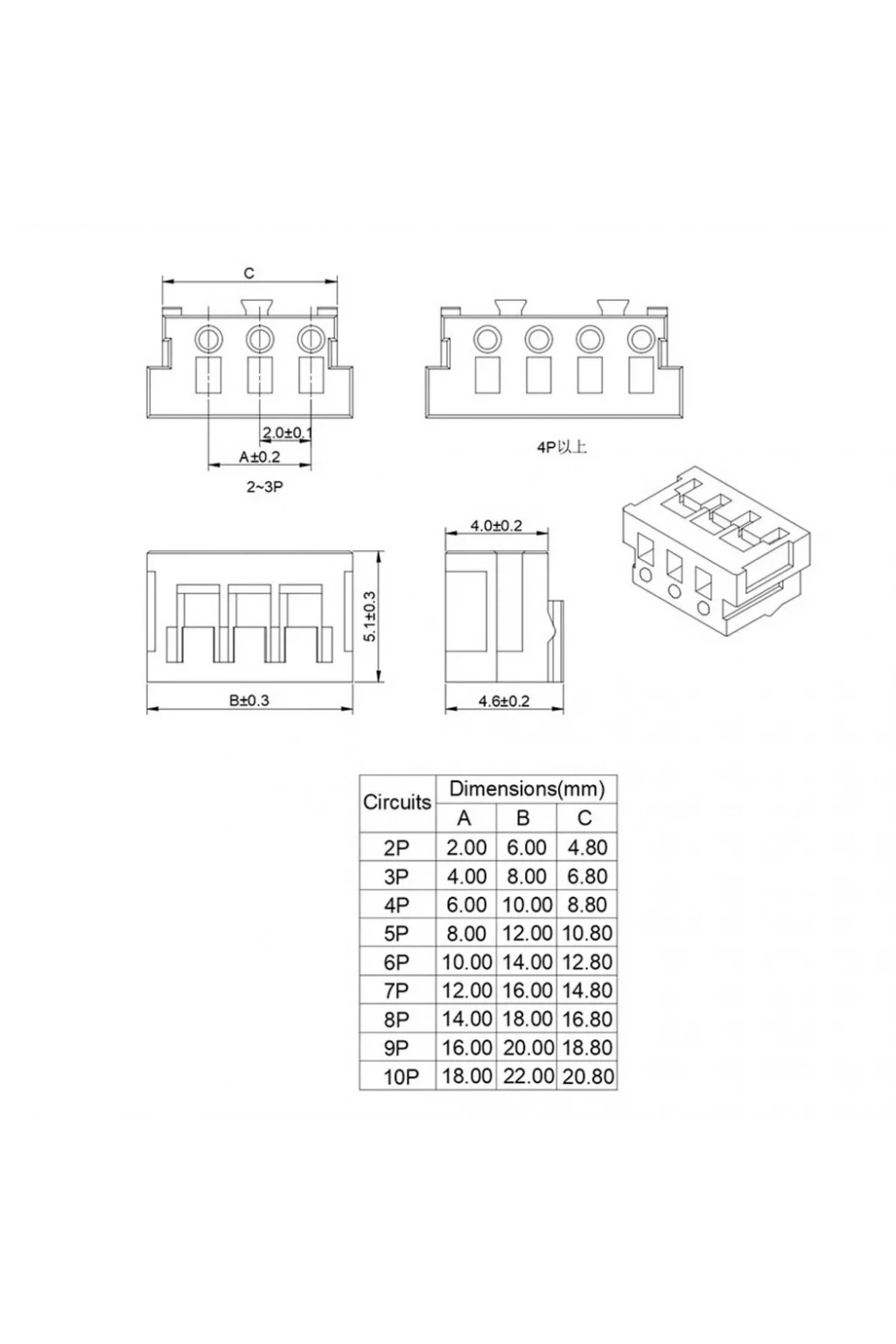 179228-4 AMP-CT 4 Pin 2mm 15cm Çok Damarlı Dişi Bağlantı Kablosu