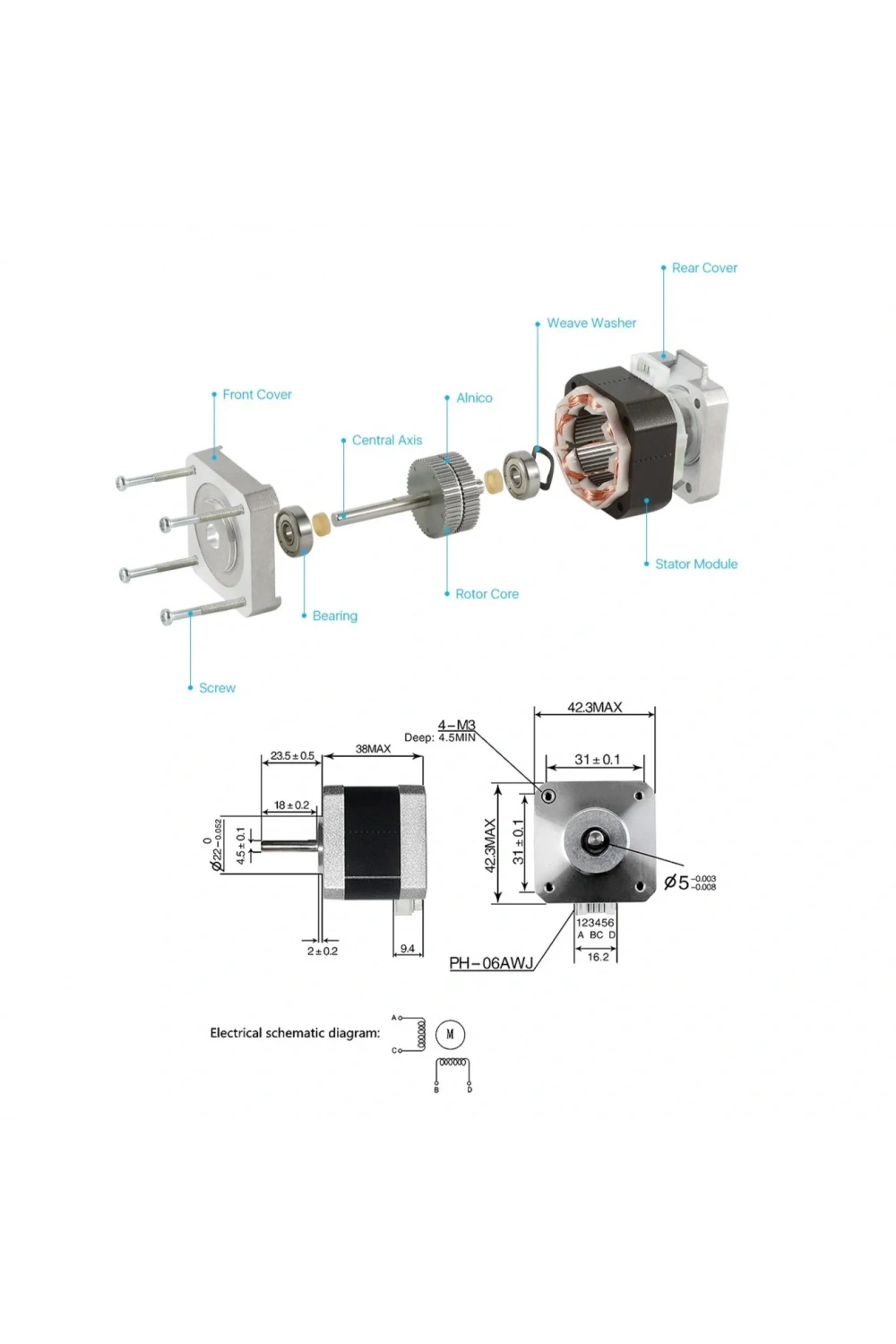 17HS4401 Nema 17 Step Motor