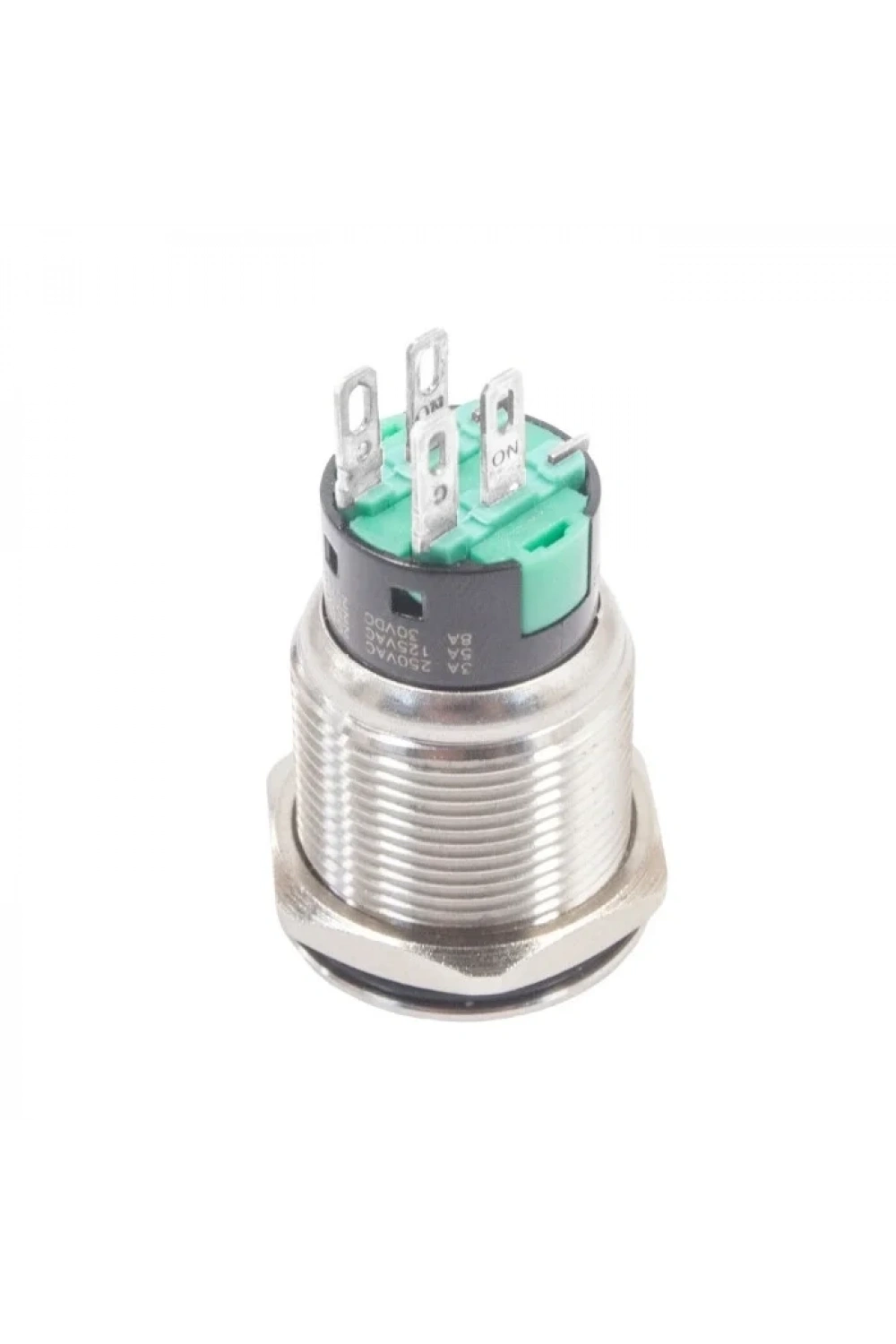 19mm Düz Anahtarlı 2NO Işıksız Metal Buton
