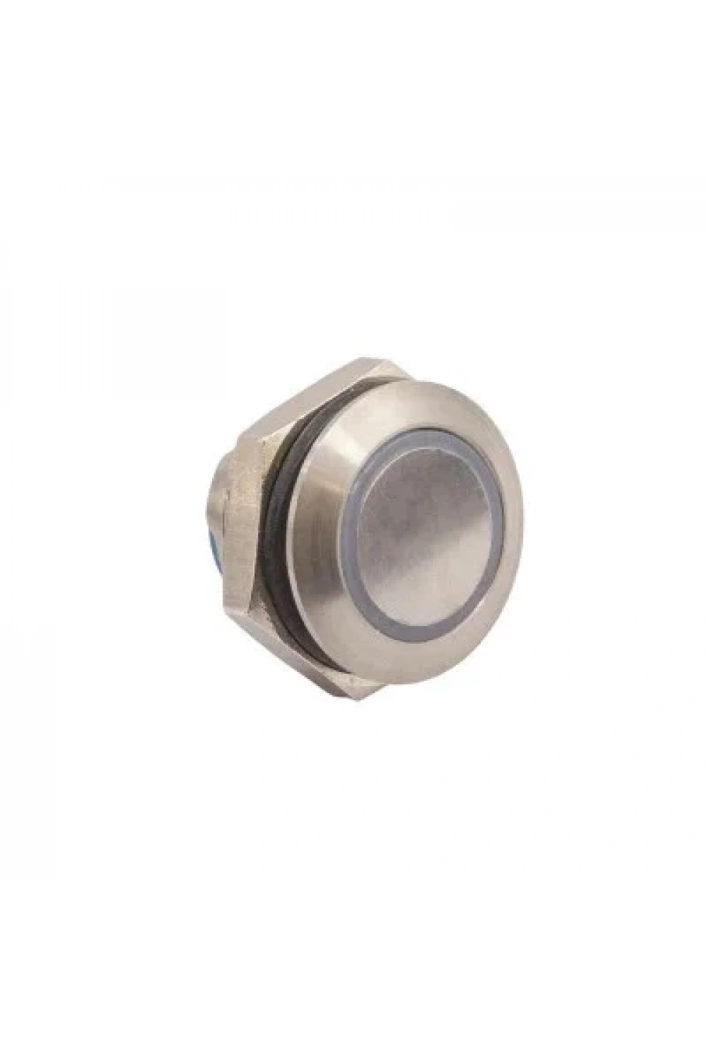 19mm Düz Mavi Işıklı Yaylı Metal Buton - AV9SLD248