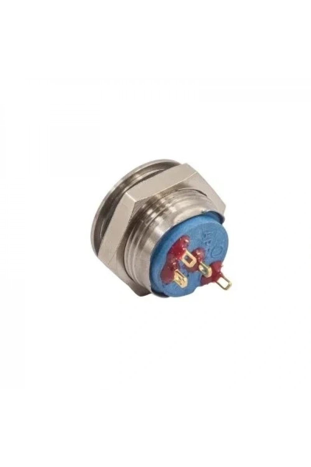19mm Düz Mavi Işıklı Yaylı Metal Buton - AV9SLD248