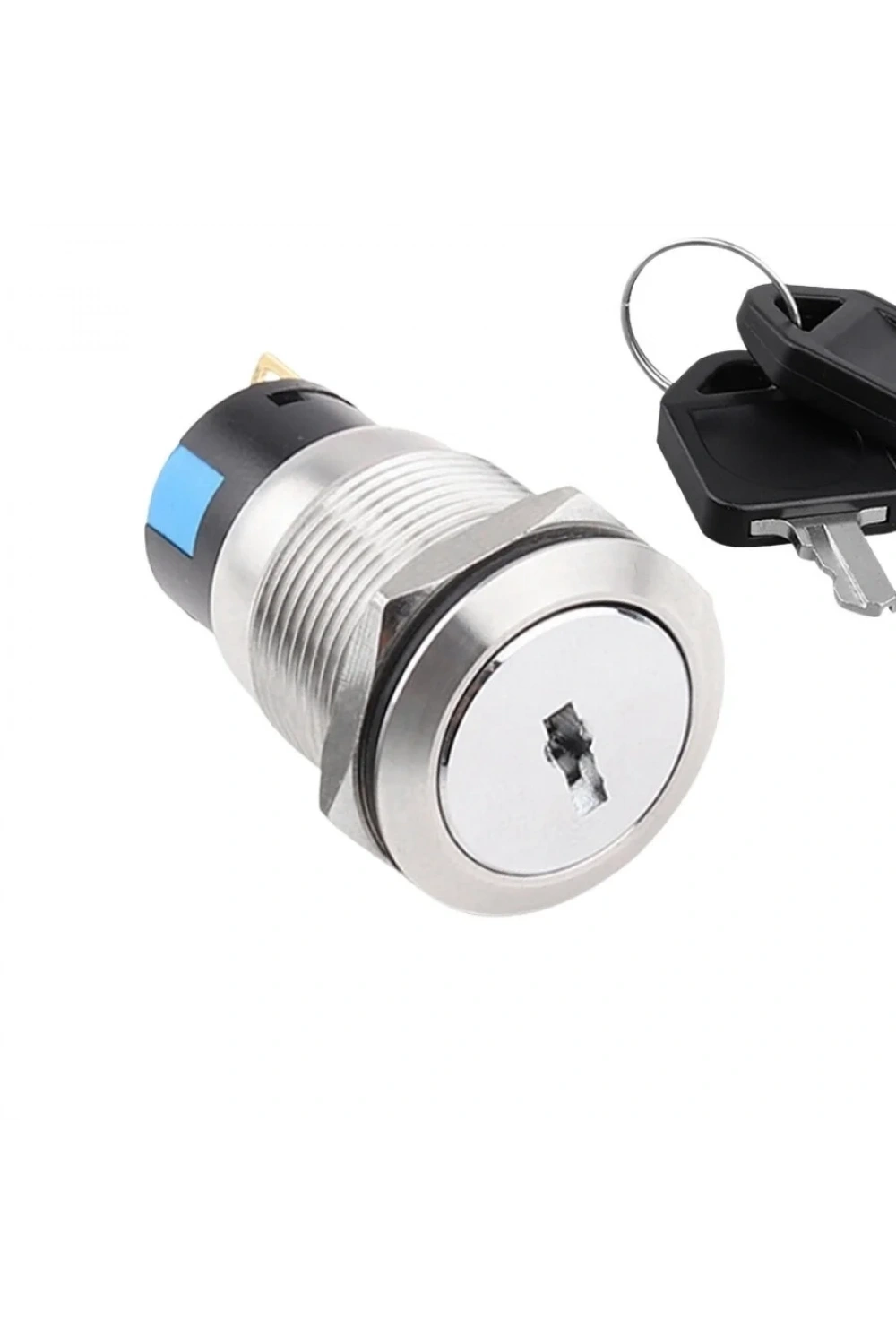 19Y-P1 19mm Anahtarlı Mandal Buton 1NO+1NC