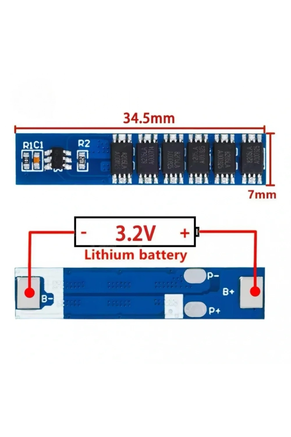 1S 15A BMS 3.2V 18650 Lityum Pil Koruma Devresi