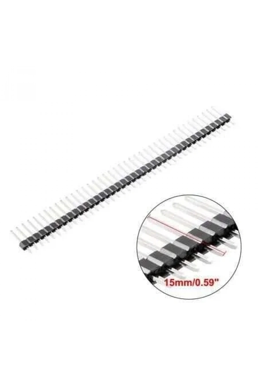 1x40 15mm Erkek Header 40 Pin 2.54mm 180 Derece