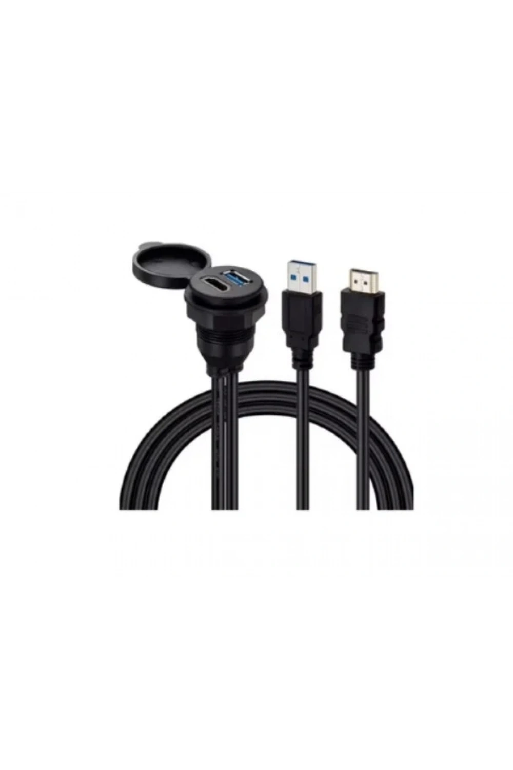 2 Bağlantılı Gömme Panel Montaj USB Uzatma Kablosu - 2 Metre