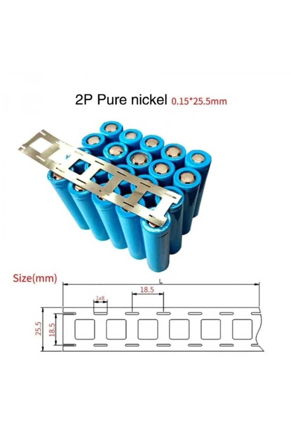 2li Nikel Şerit Lehim 2P Punta Teli 25.5x0.15mm - 1 Metre