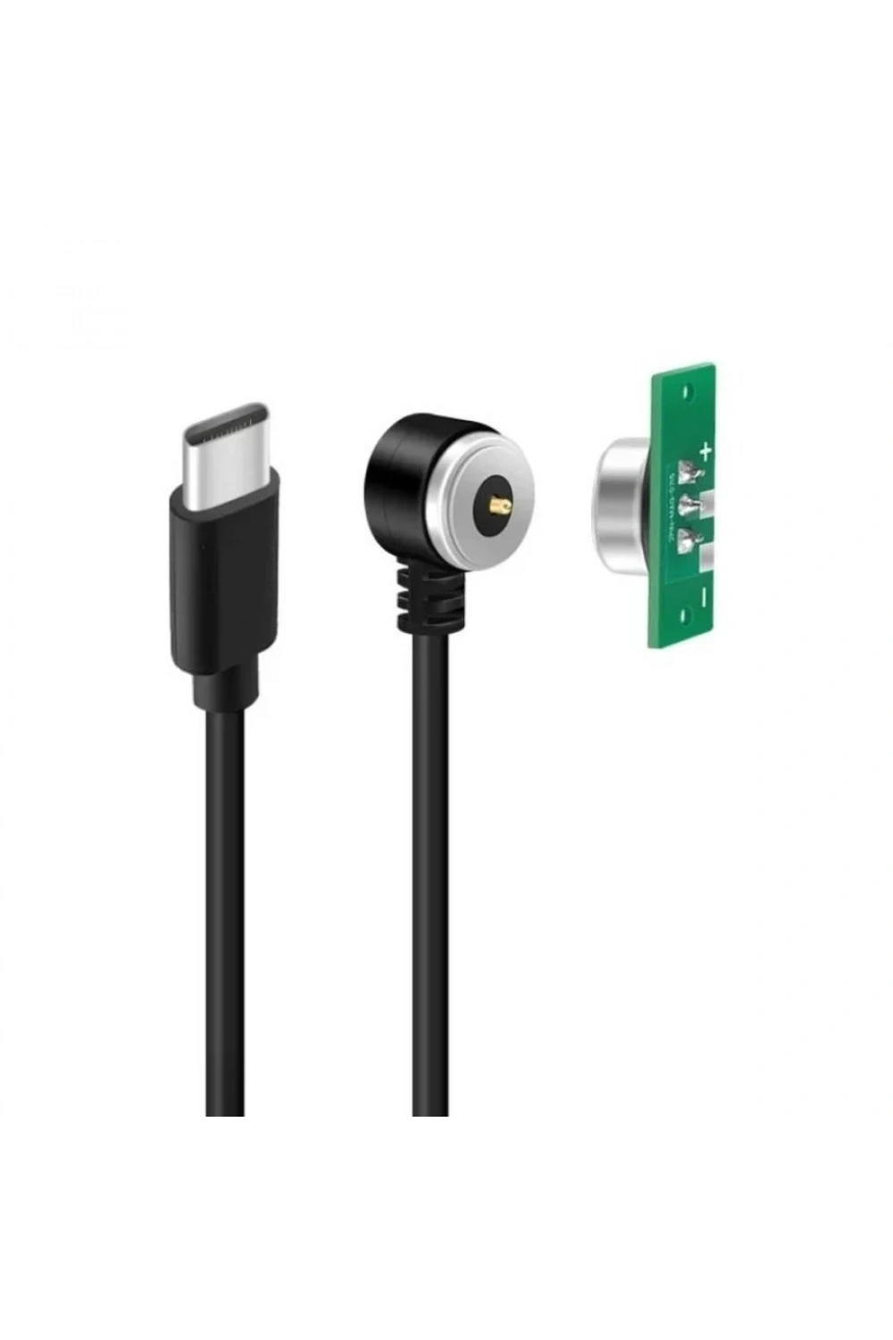2-Pin 10mm 90C Kablolu PCBli Pogo Pin Manyetik Konnektör Takımı - Type-C Soketli
