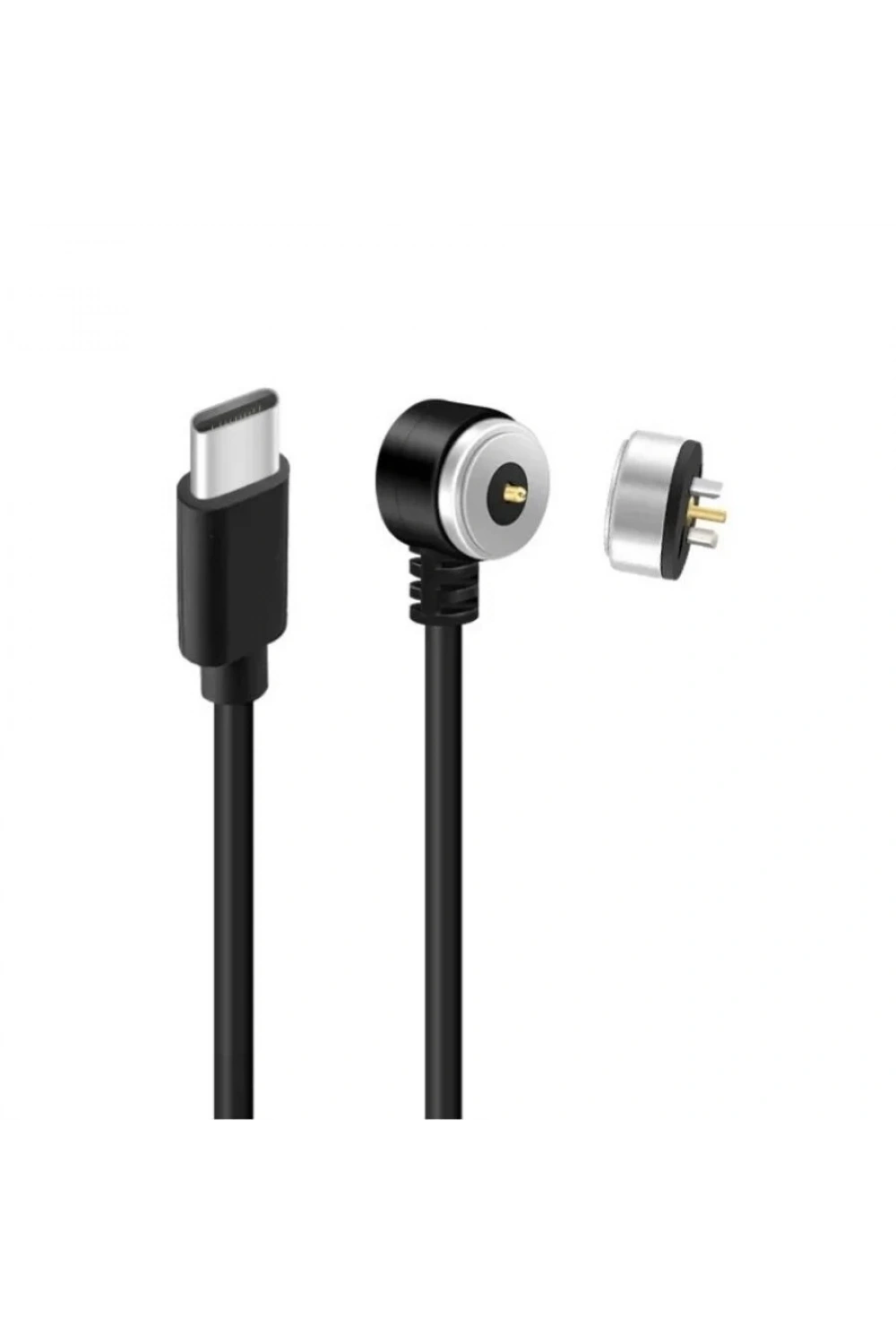2-Pin 10mm 90C Kablolu Pogo Pin Manyetik Konnektör Takımı - Type-C Soketli