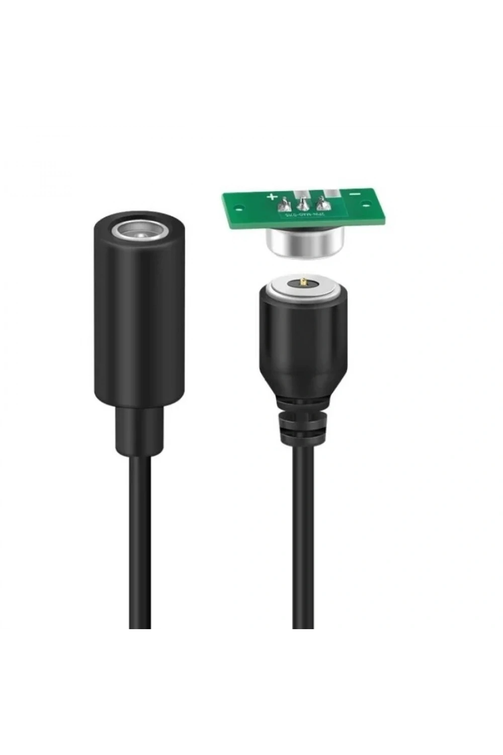 2-Pin 10mm Kablolu PCBli Pogo Pin Manyetik Konnektör Takımı - DC Soketli
