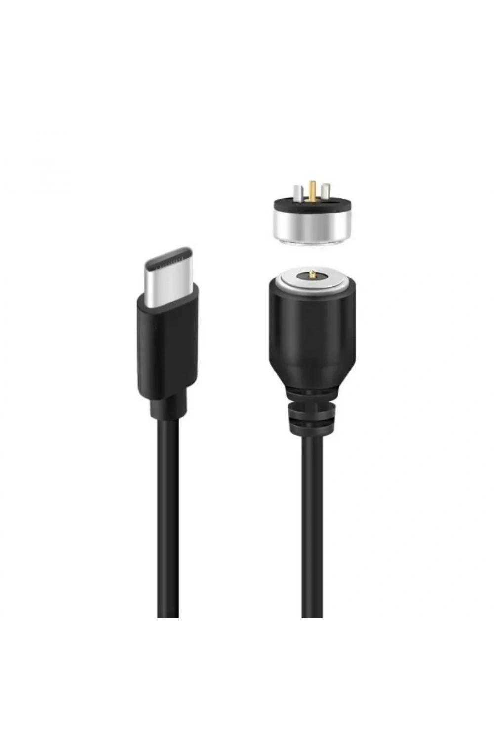 2-Pin 10mm Kablolu Pogo Pin Manyetik Konnektör Takımı - Type-C Soketli
