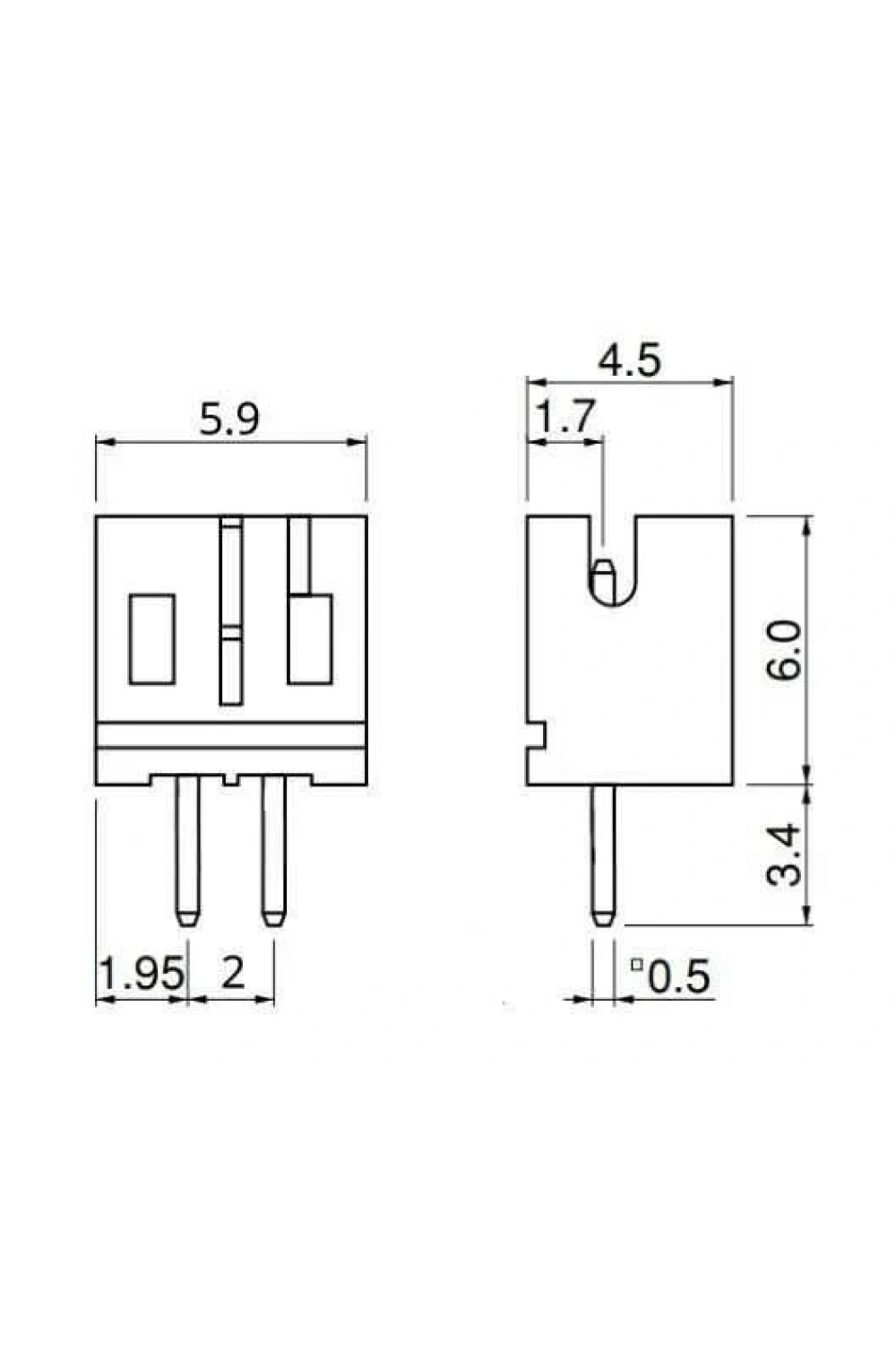 2 Pin JST-PH 2.0 Tunik Konnektör Erkek
