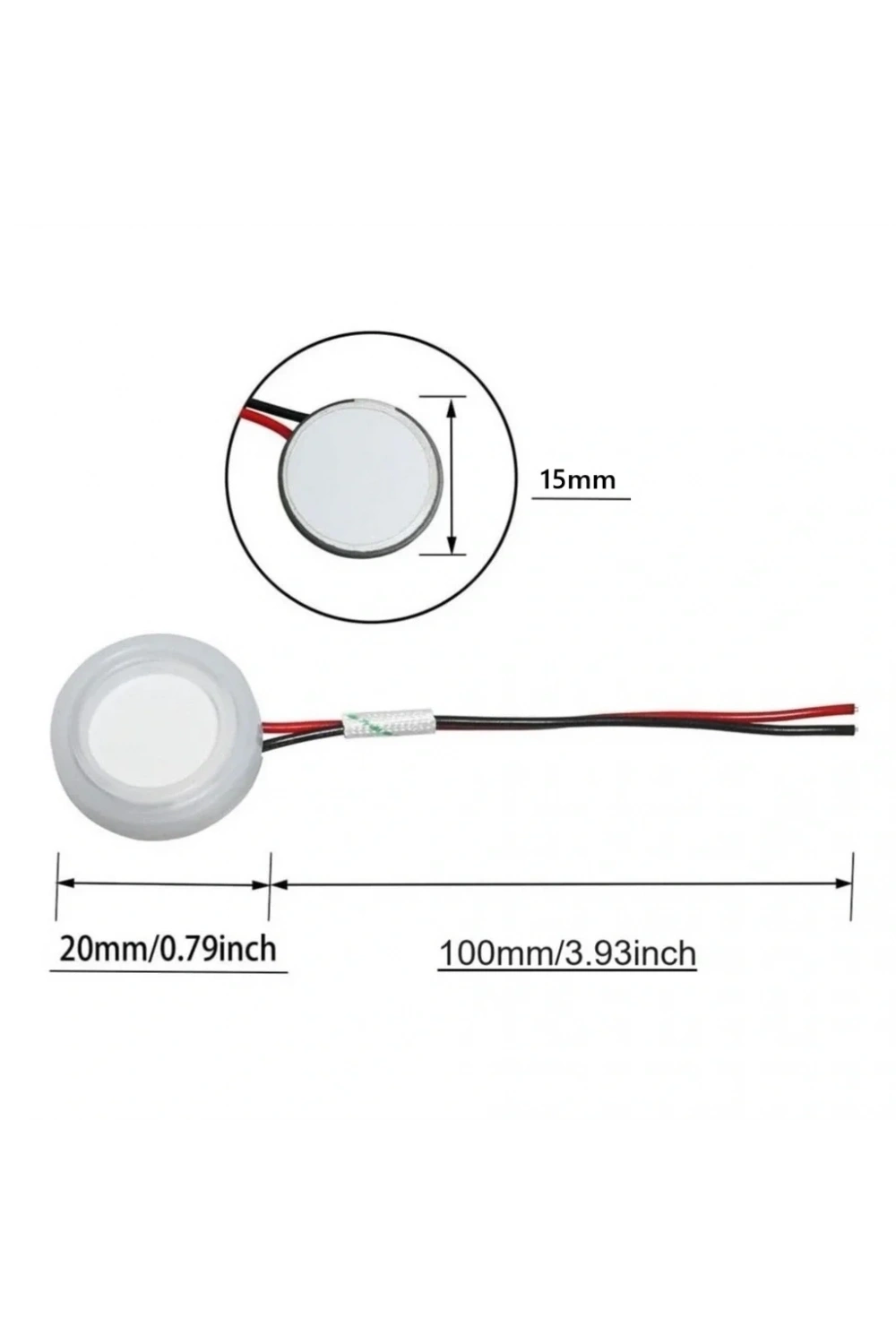 20mm Ultrasonik Sis Buhar Yapıcı Piezo Sensör Kablolu