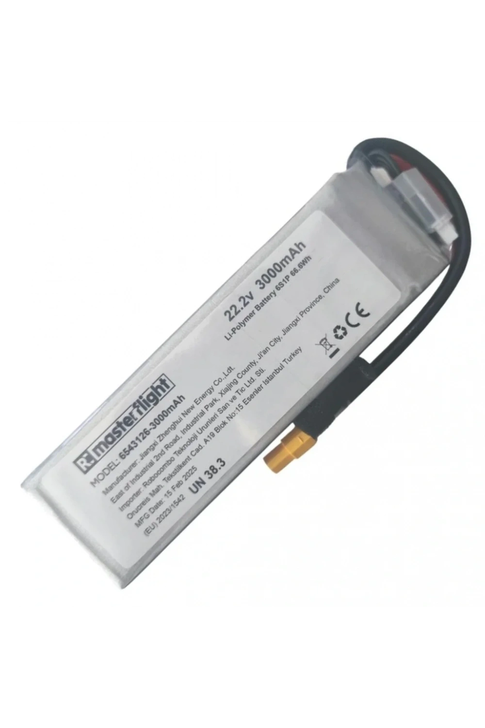 22.2V Li-po Pil 3000mah 80C 6s Lityum Polymer Batarya