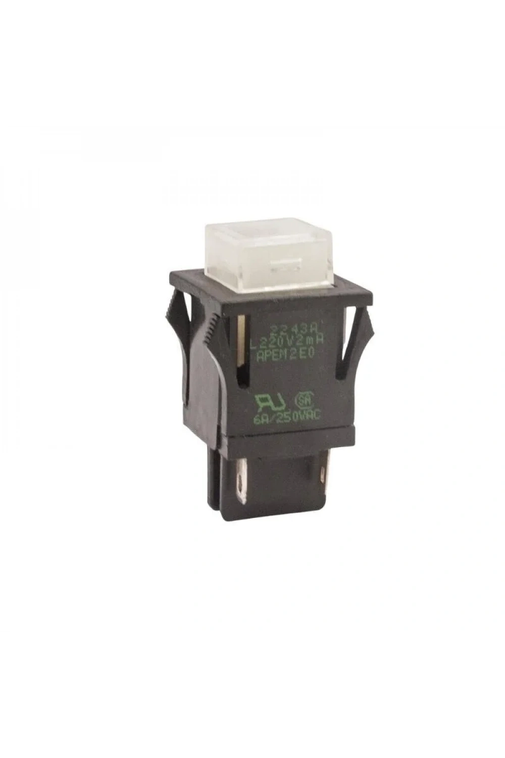 2243A 22mm 220V Işıklı Yaylı Push Buton - Beyaz