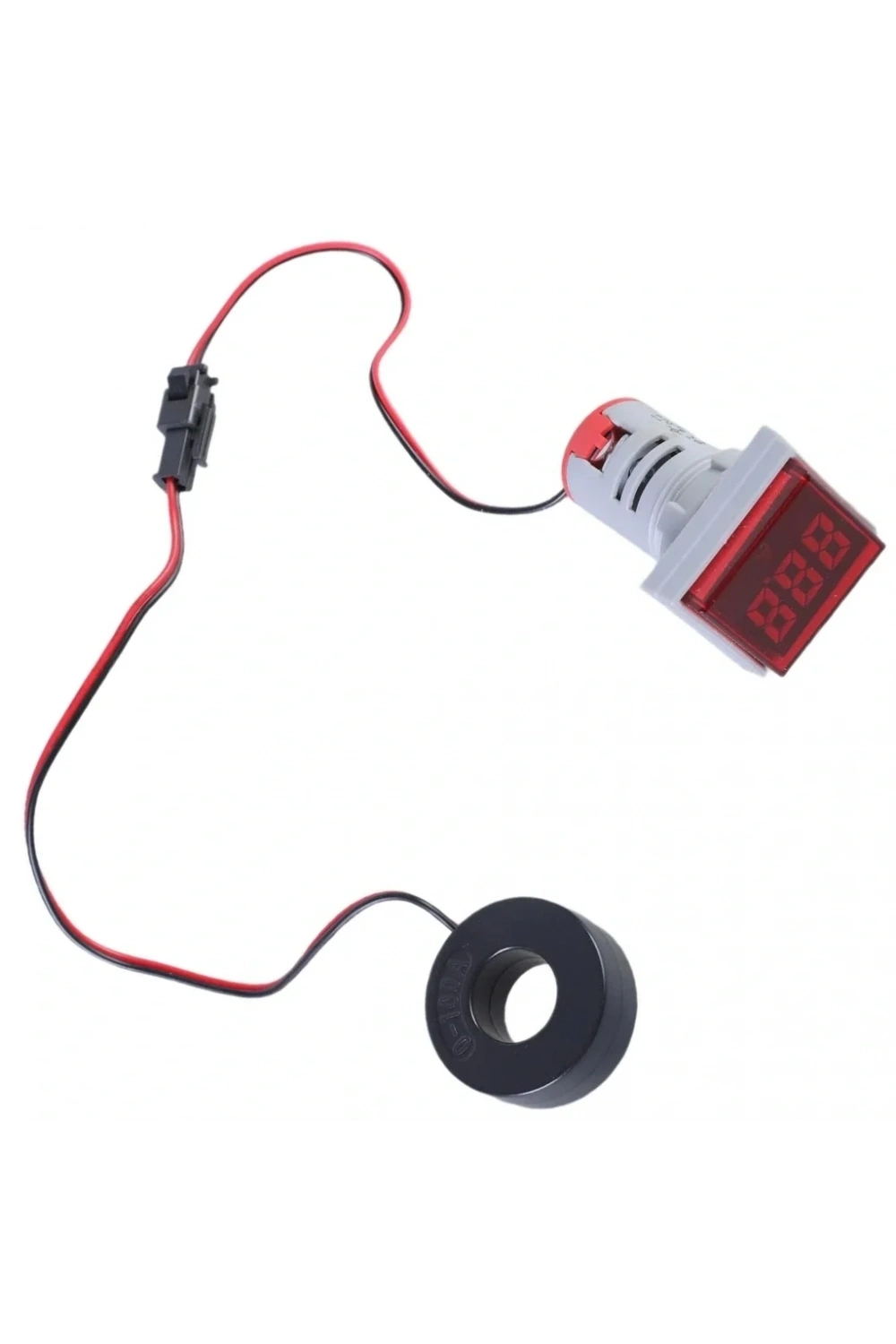 22mm Kırmızı Kare Led Işıklı Ampermetre 0-100A