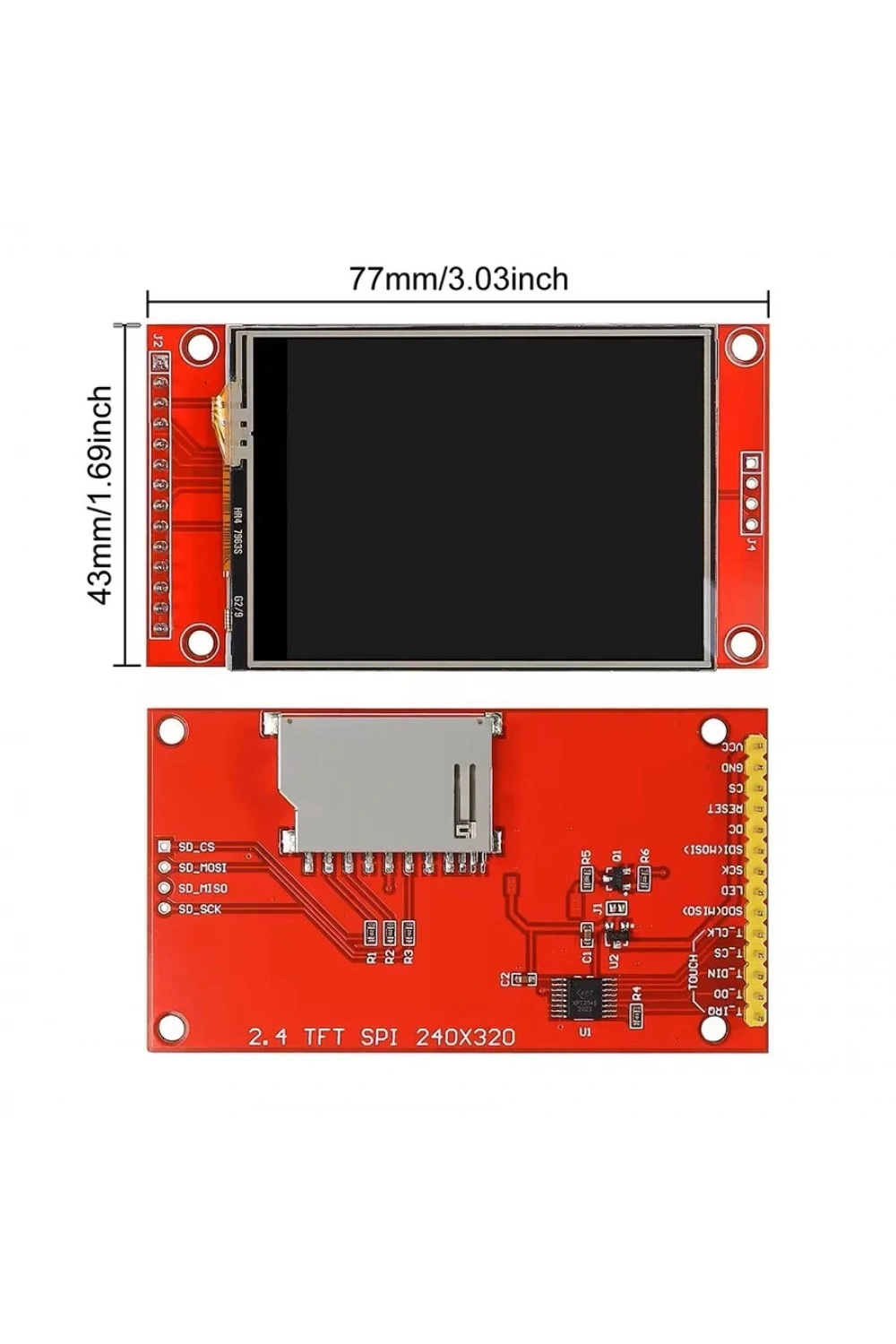 2.4 ILI9341 Dokunmatik LCD Ekran SPI 240x320
