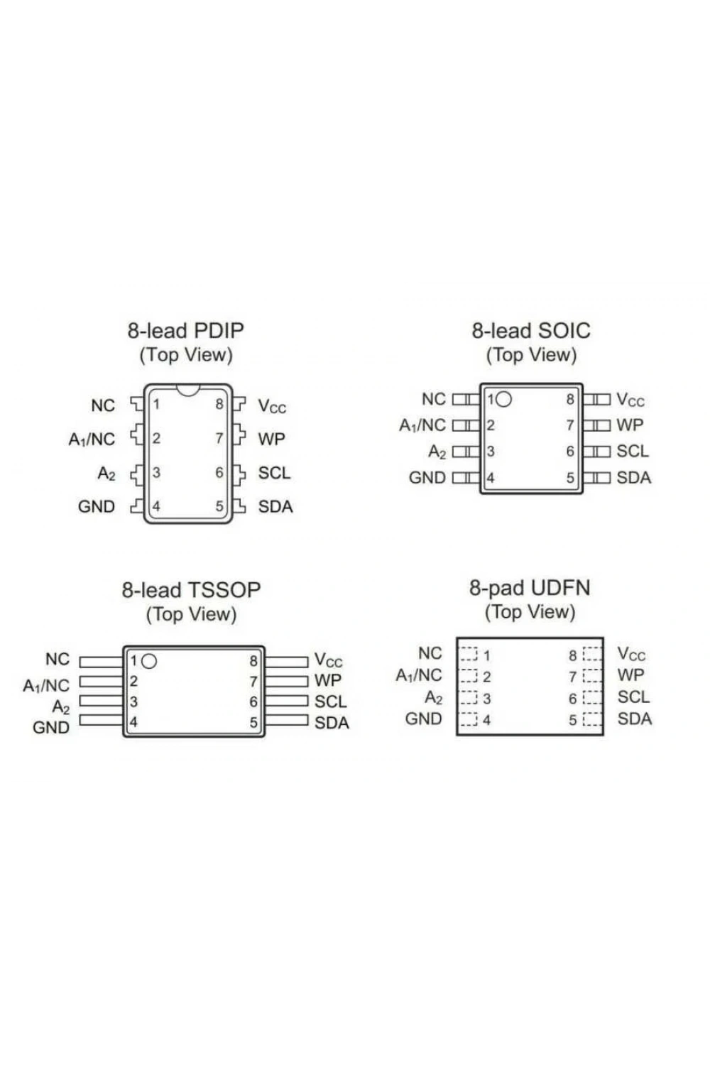 24C04 - DIP8 EEPROM Entegresi