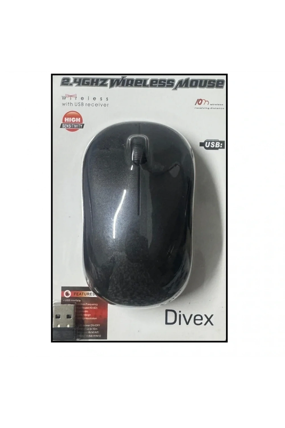 2.4GHz USB Alıcılı Wireless Mouse Kablosuz Bilgisayar Faresi Siyah DM-12