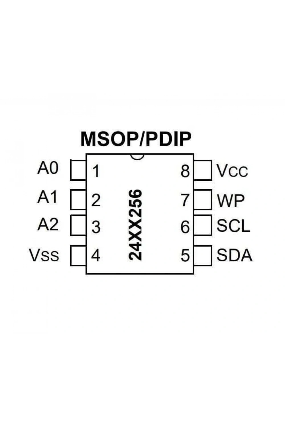 24LC256-I/P DIP-8 400kHz Mikrodenetleyici