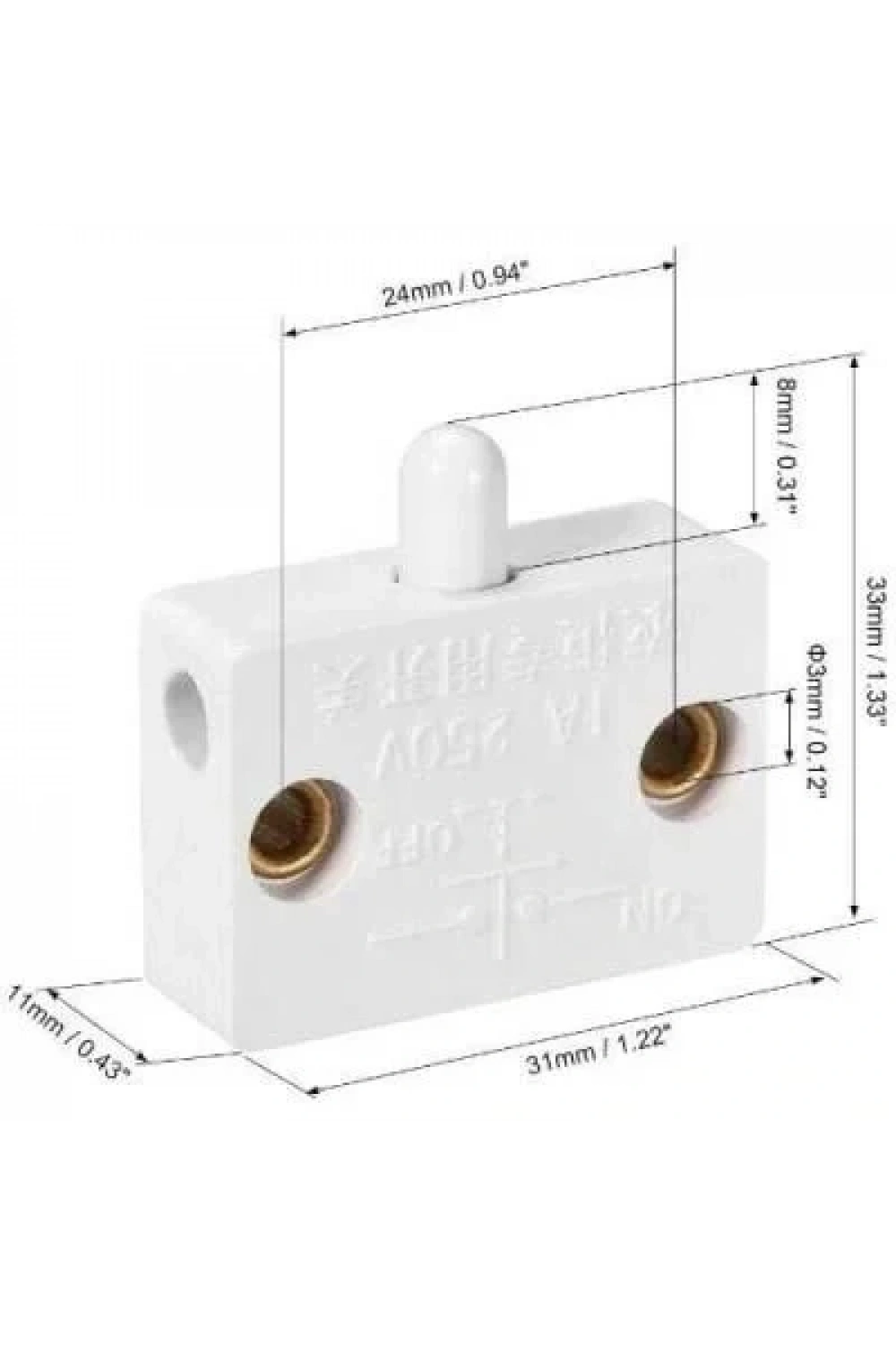 250V 1A Dolap Kapak Switch NC - Beyaz