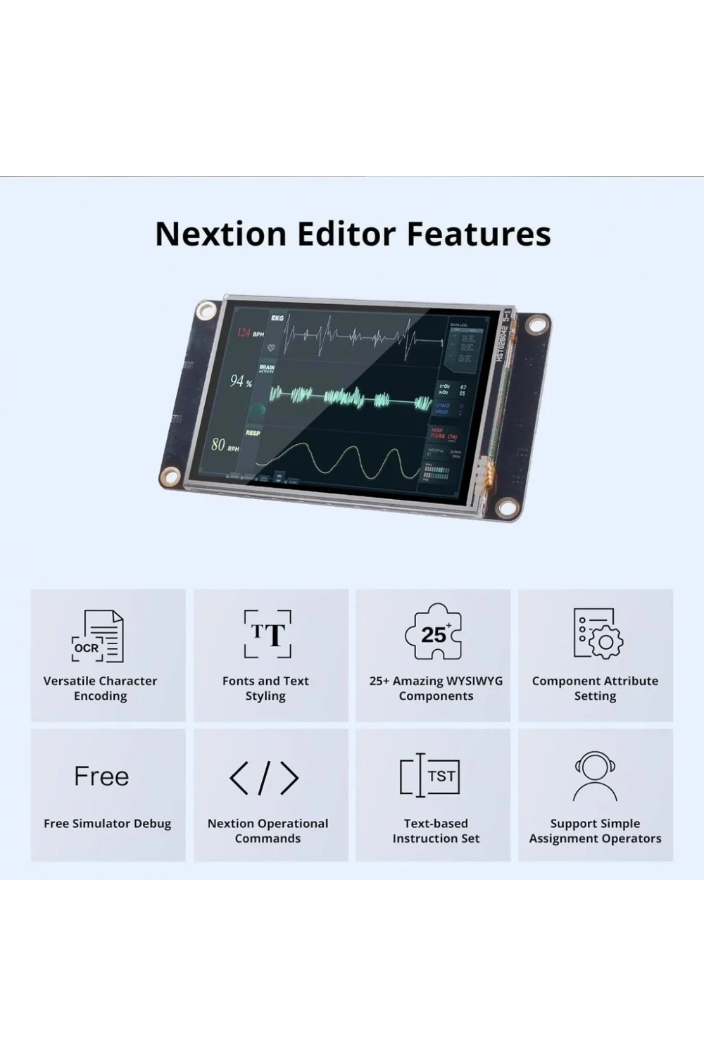 2.8 Inch Nextion Ekran 16MB Dahili Hafıza NX3224K028