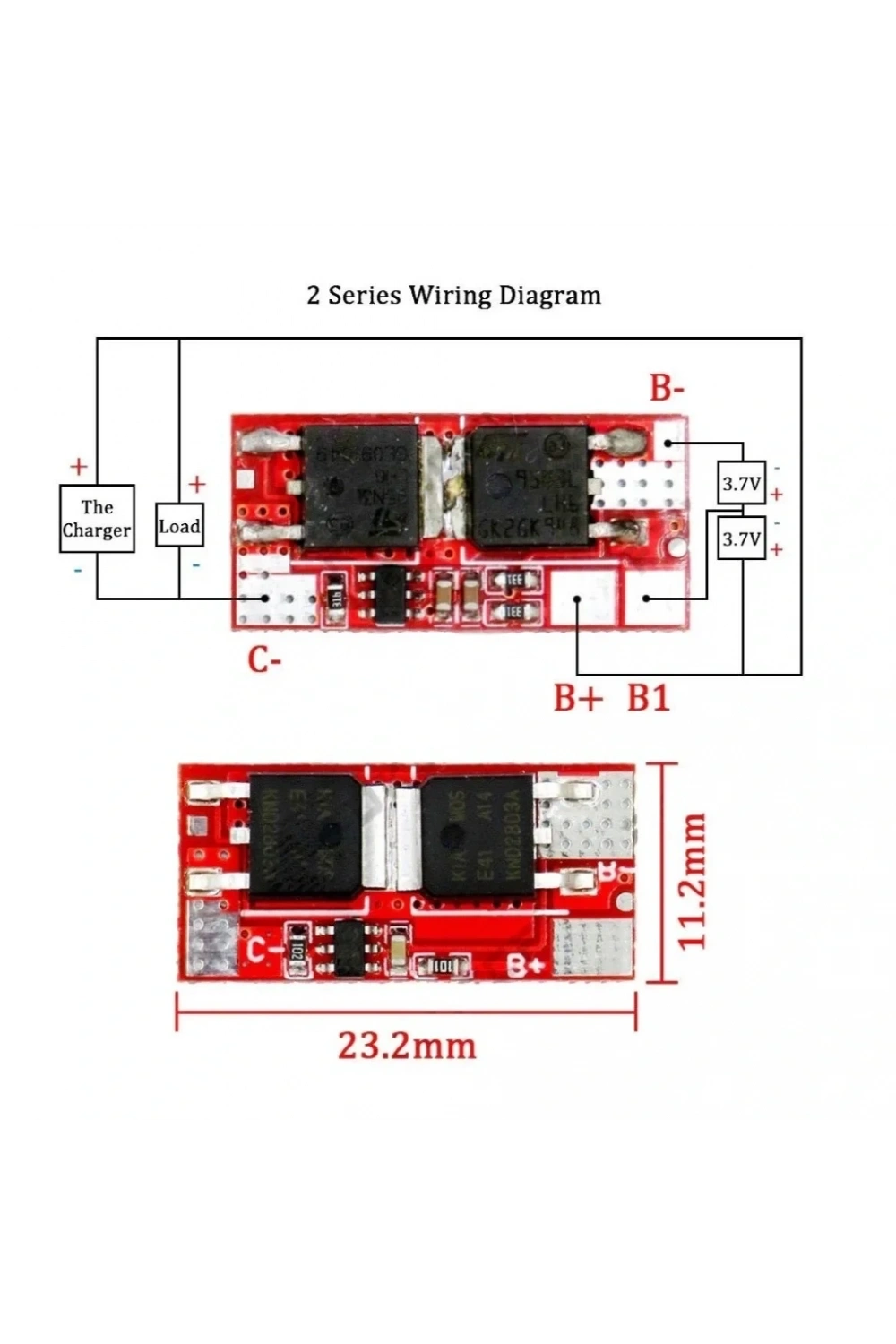 2S 10A BMS 3.7V 18650 Lityum Pil Şarj Koruma Devresi