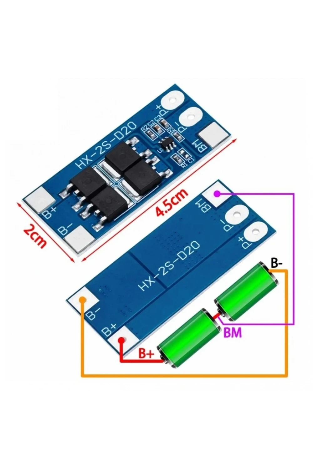 2S 13A BMS 18650 Lityum Pil Şarj Koruma Devresi