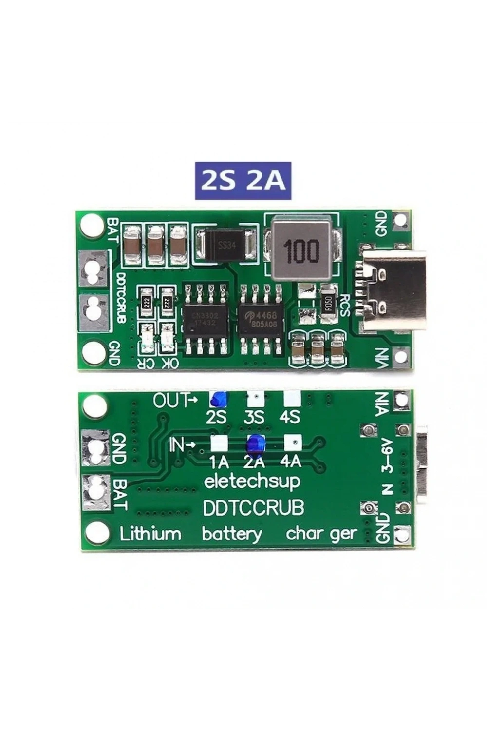 2S 2A Type-C Şarj Modülü Çok Hücreli 18650 Lityum Pil Şarj Devresi 8.4V
