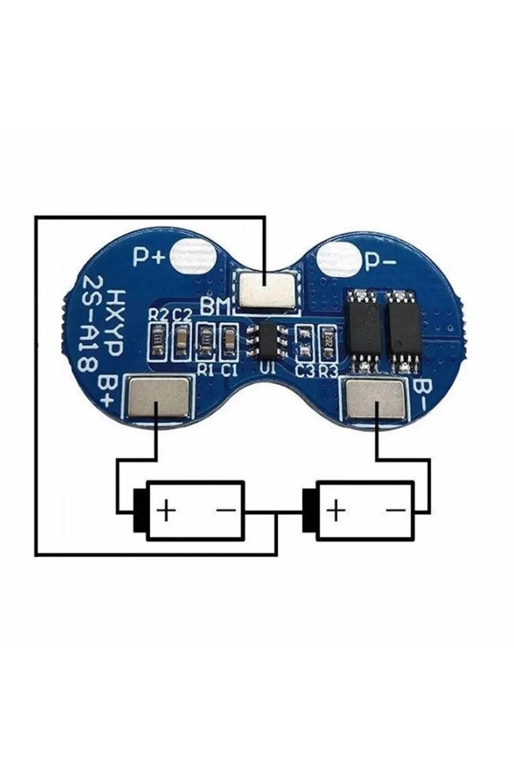2S 4A BMS 7.4V 18650 BMS Lityum Pil Koruma Devresi
