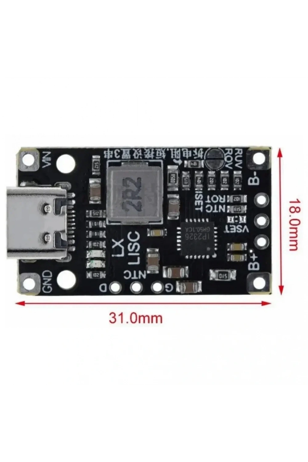 2S 7.4V Lityum Pil Şarj Kontrol Devresi Type-C