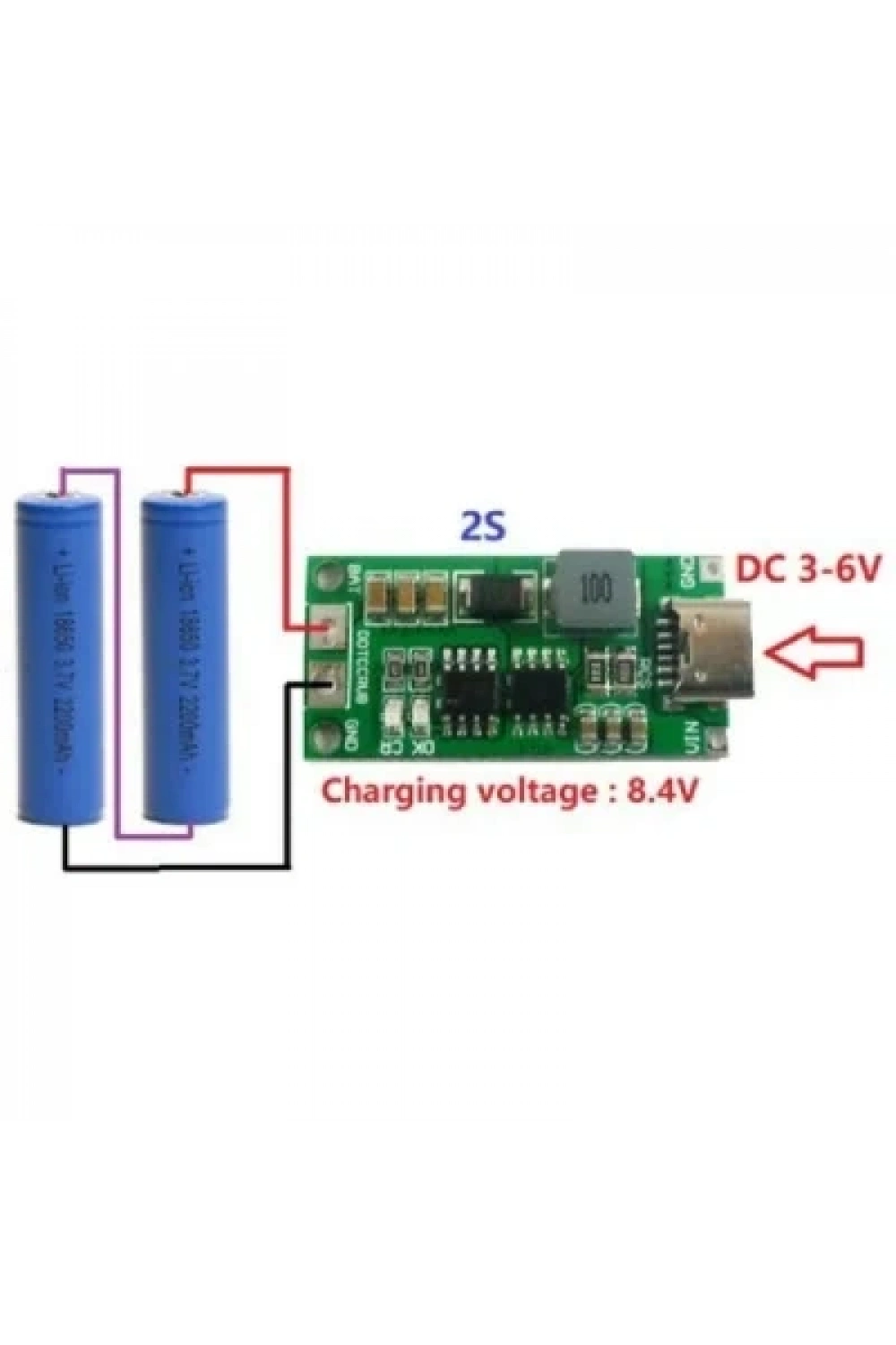 2S 8.4V 2A Li-ion & Lipo Pil Şarj Devresi