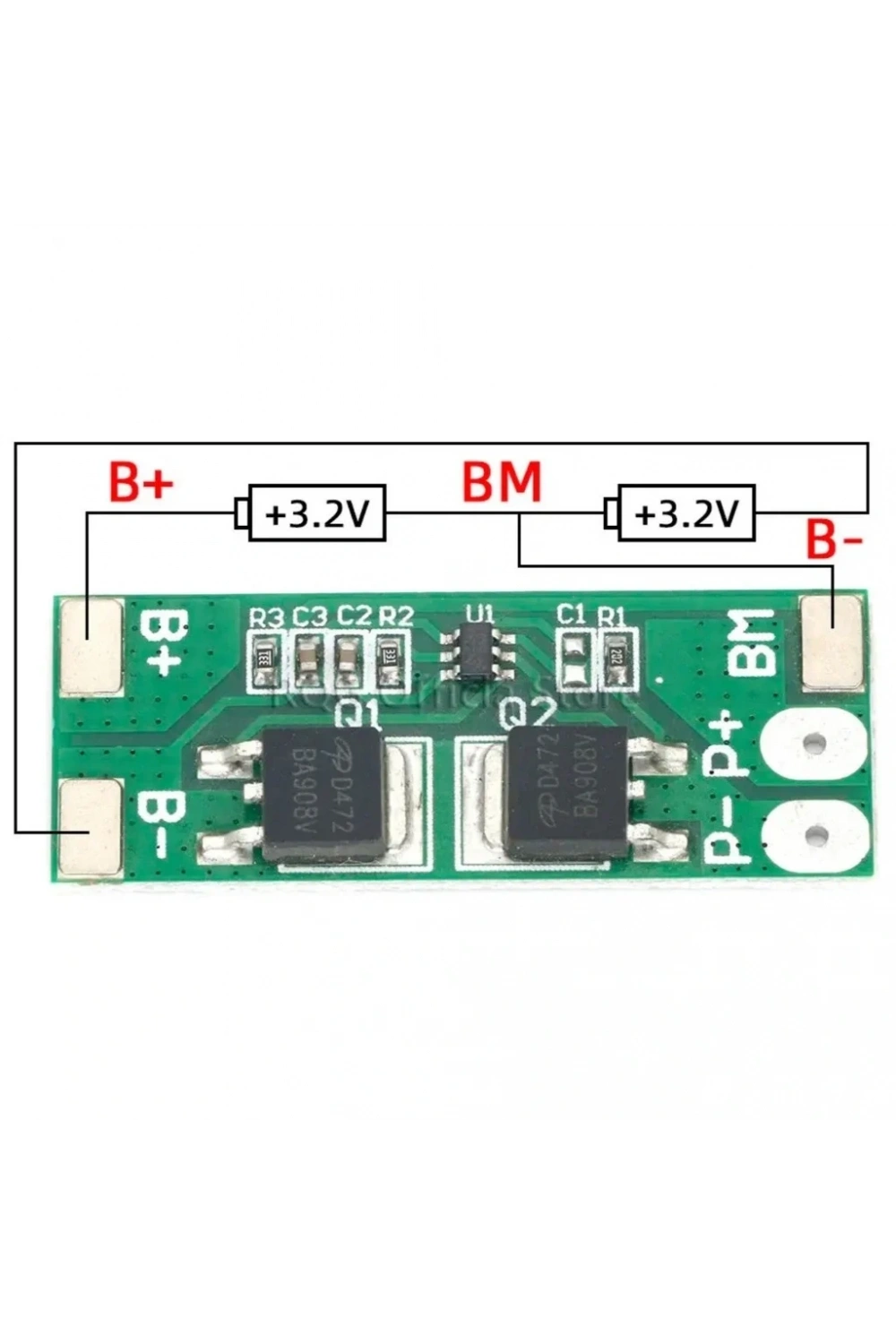 2S 8A BMS 6.4V 8.4V Li-ion Pil Şarj Koruma Devresi