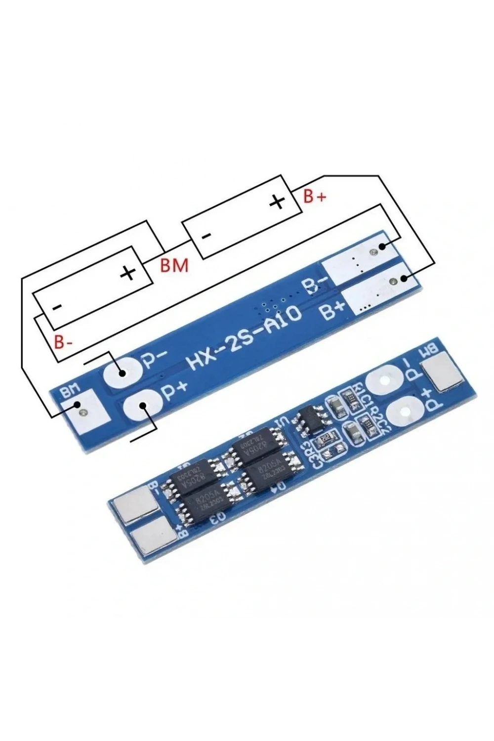 2S 8A BMS 8.4V 18650 Lityum Pil Şarj Koruma Devresi