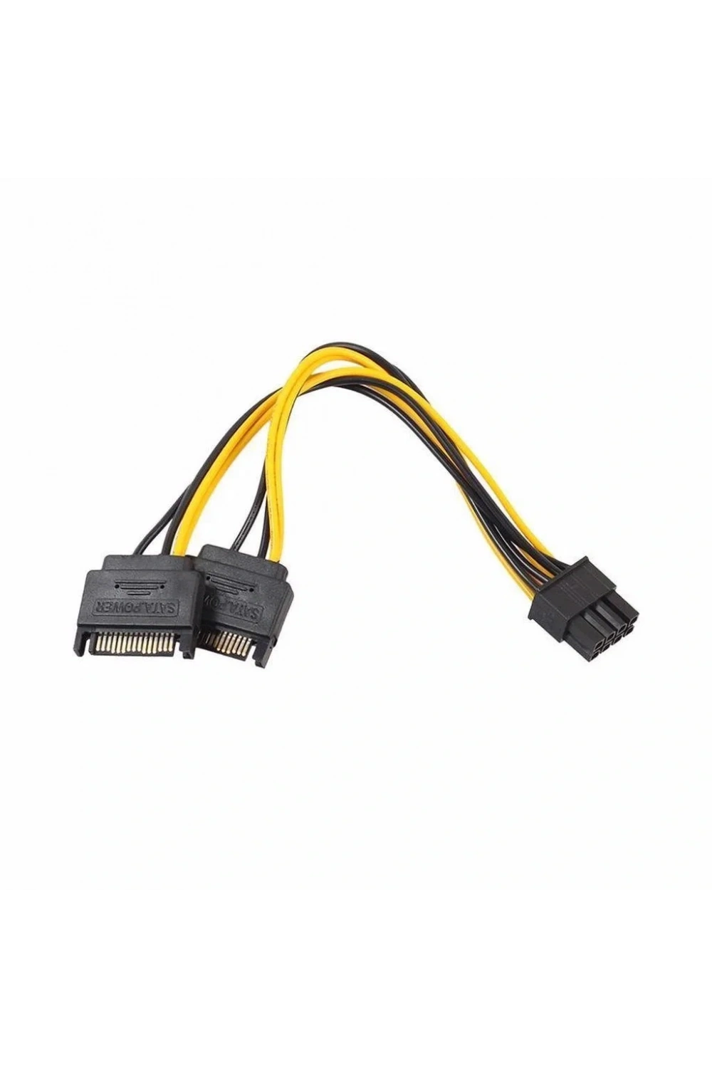 2X SATA Power Kablo To 8 Pin (6+2 ) Pci-e Dönüştürücü Güç Kablosu