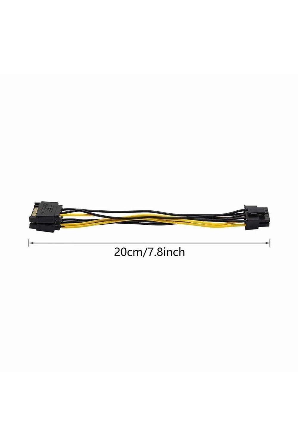 2X SATA Power Kablo To 8 Pin (6+2 ) Pci-e Dönüştürücü Güç Kablosu