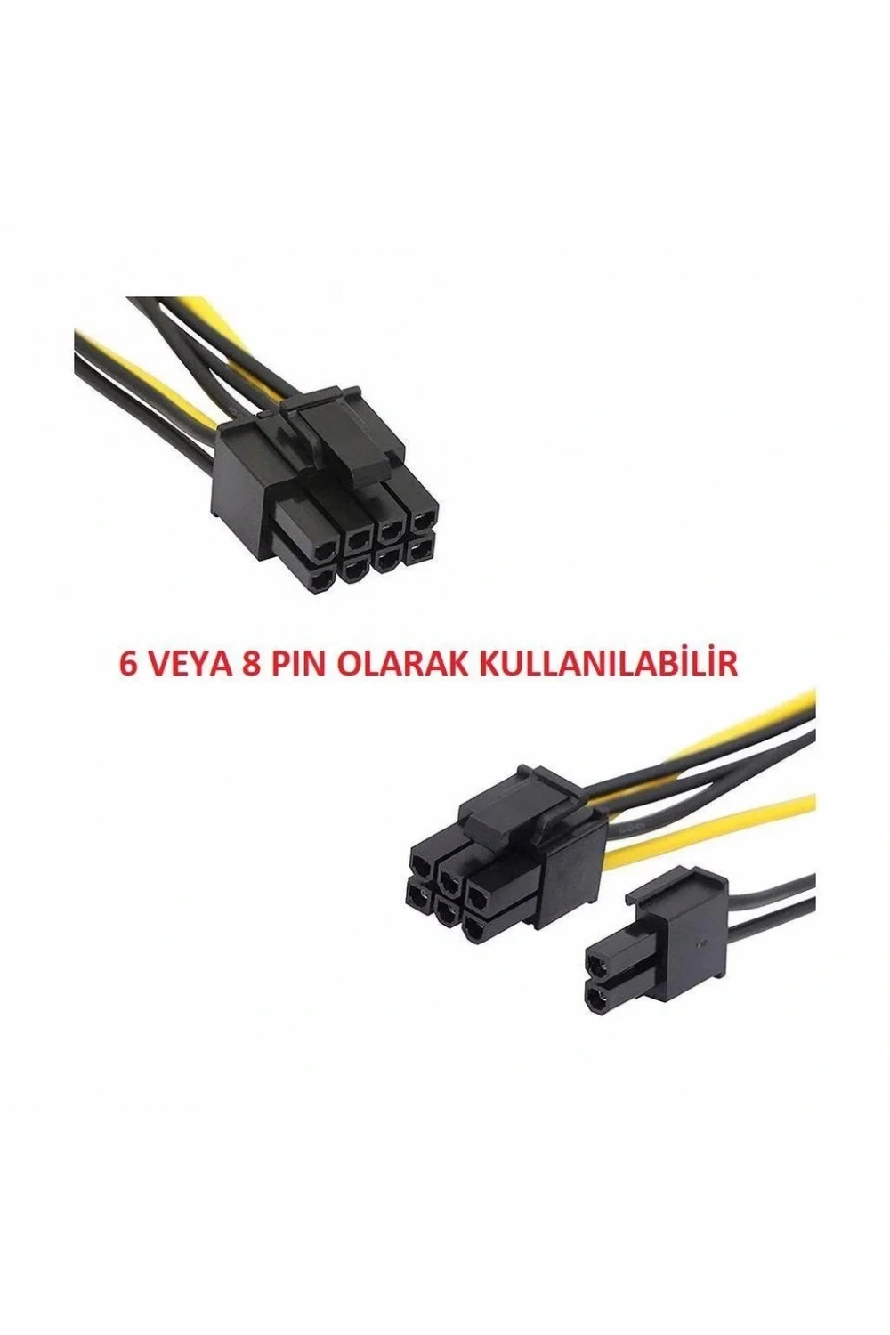 2X SATA Power Kablo To 8 Pin (6+2 ) Pci-e Dönüştürücü Güç Kablosu