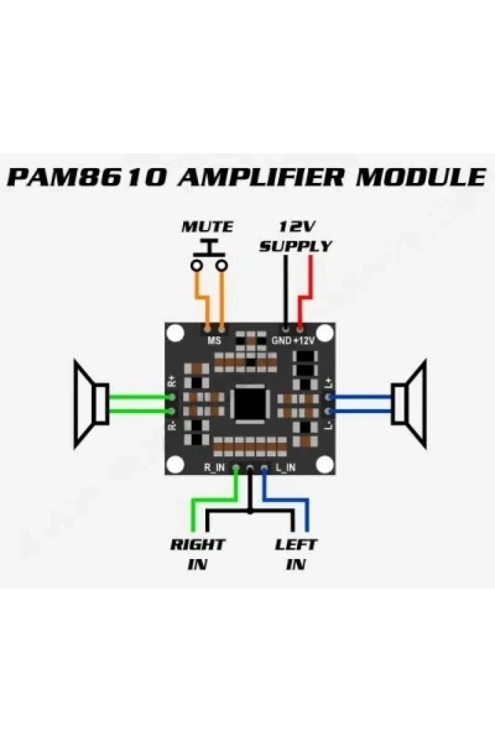 2x15W Amplifikatör Devresi 15W stereo PAM8610 Anfi - Amfi Ses Yükseltici