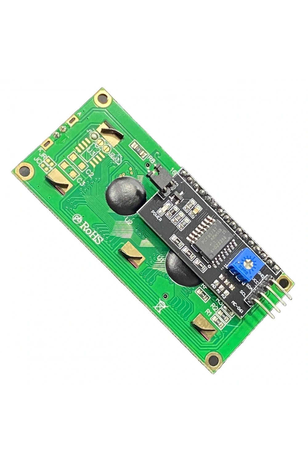 2x16 LCD - LCD1602 Yeşil Ekran + IIC/I2C Arayüz Modülü