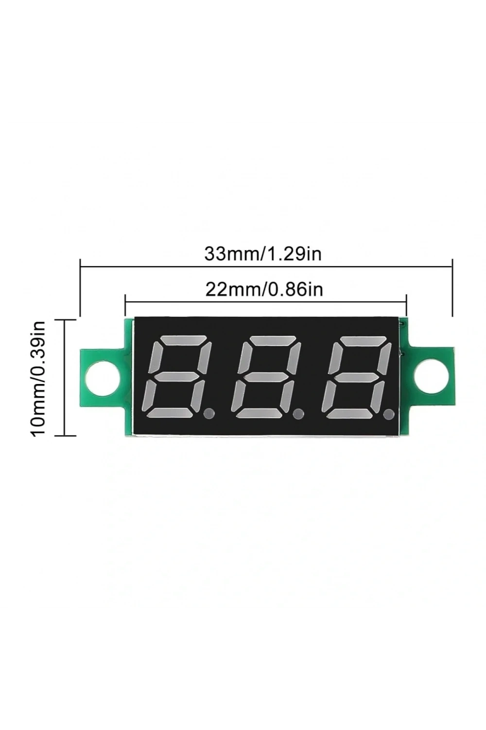 3 Kablo Mini Dijital Voltmetre 0.28inch 0-100V DC