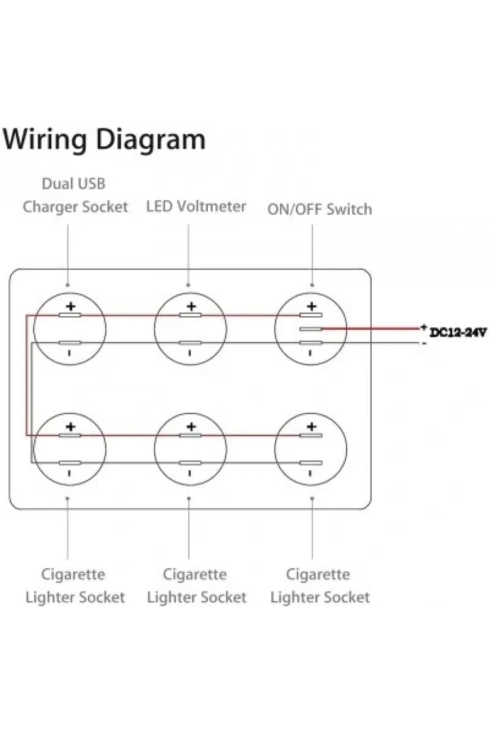 3lü Dişi Çakmaklık Soketi 2x5V USB Voltaj Göstergeli ve Mavi Nokta Işıklı Anahtar Switch Panel
