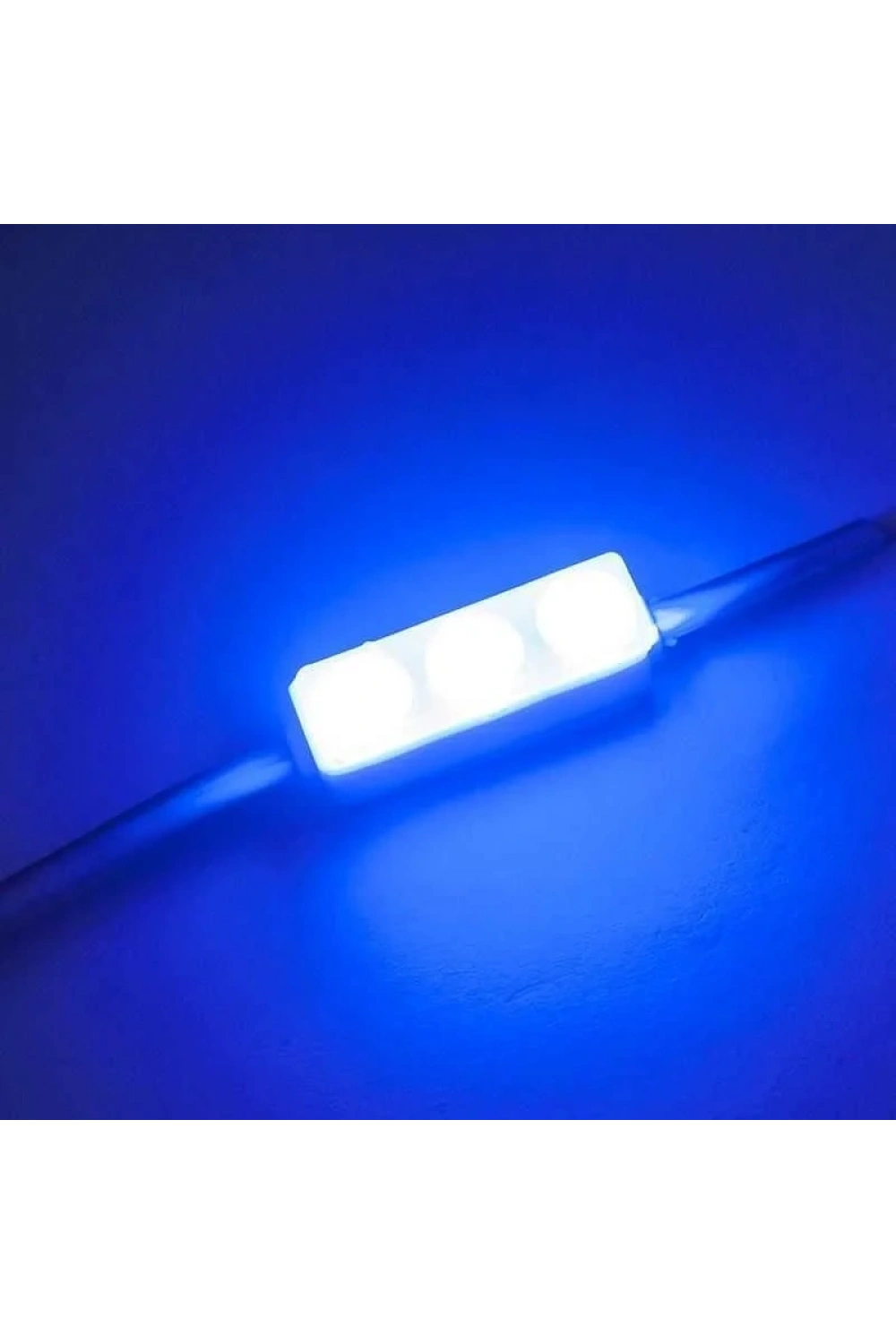3lü Mercekli Mini Modül Led - Mavi 12V 0.5W