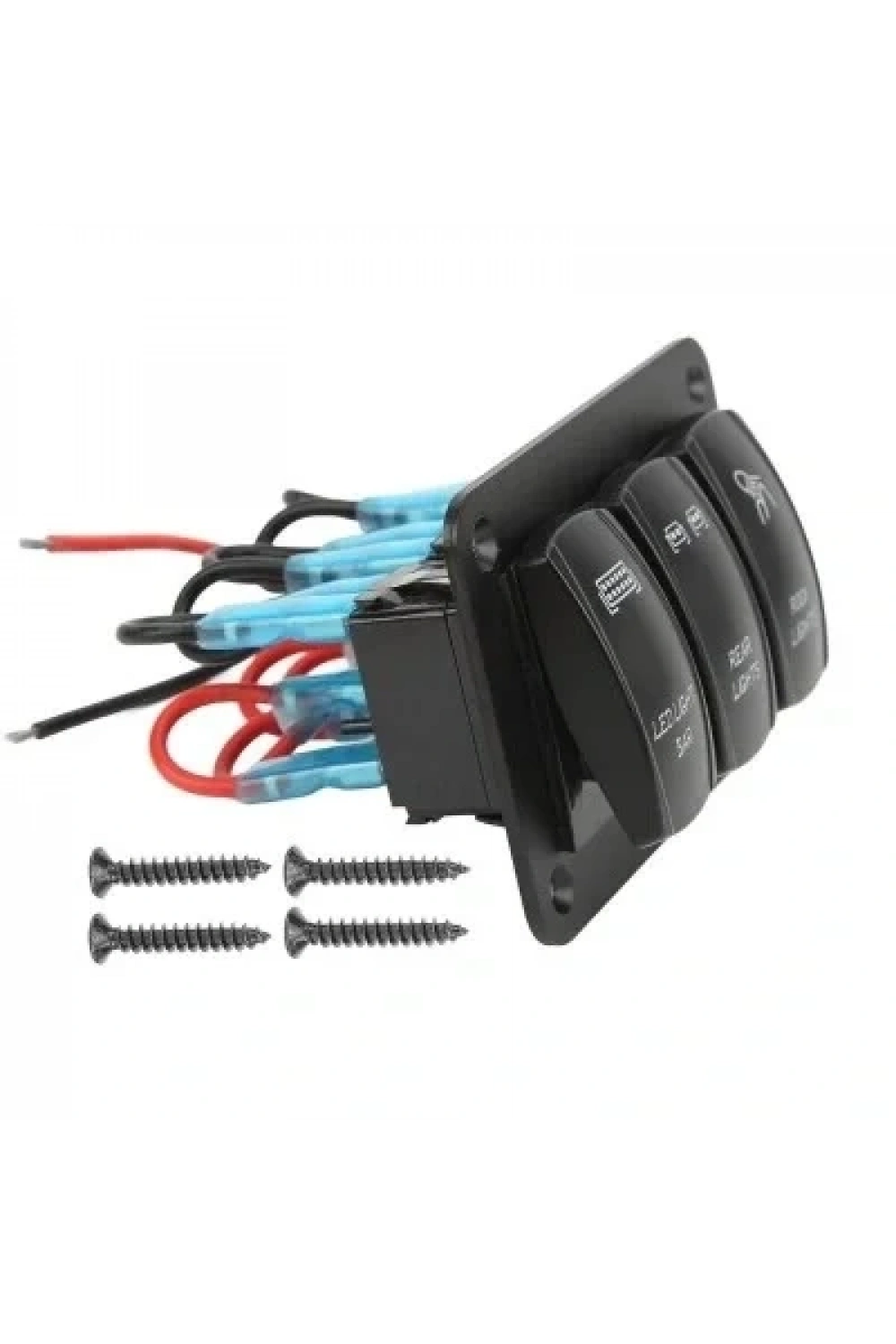3lü ON-OFF Işıklı Anahtar Switch Panel 12V-24V- Mavi