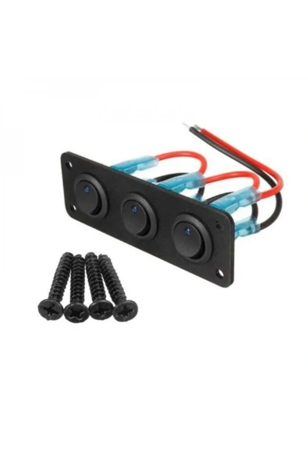 3lü ON-OFF Mavi Nokta Işıklı Anahtar Switch Panel 12V-24V