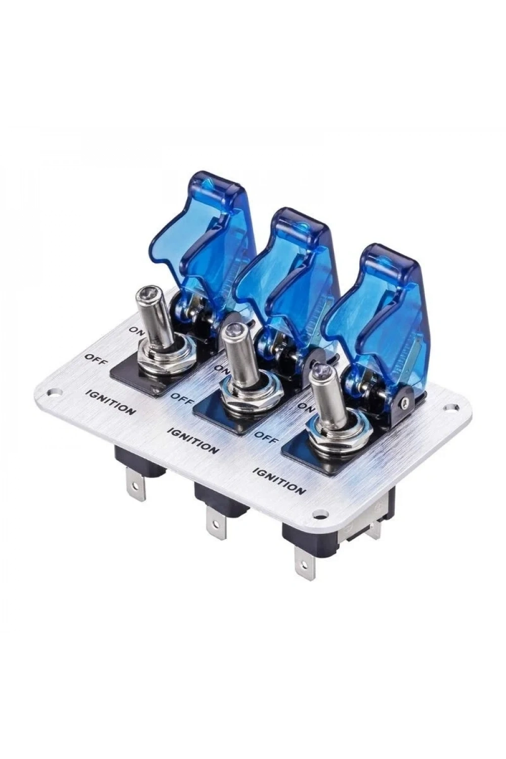 3lü ON-OFF Toggle Switch Panel - Mavi