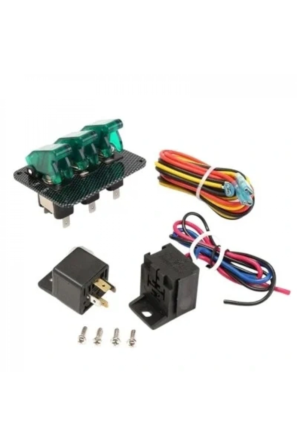 3lü ON-OFF Toggle Switch Panel - Yeşil