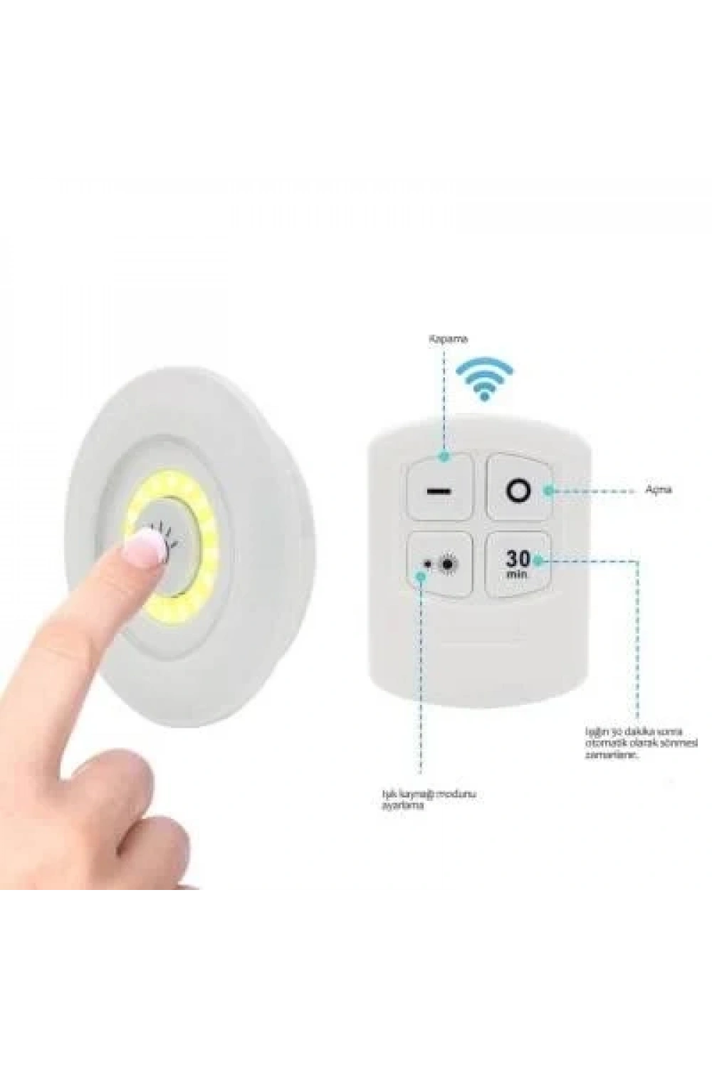 3lü Uzaktan Kumandalı Kablosuz LED Spot Lamba