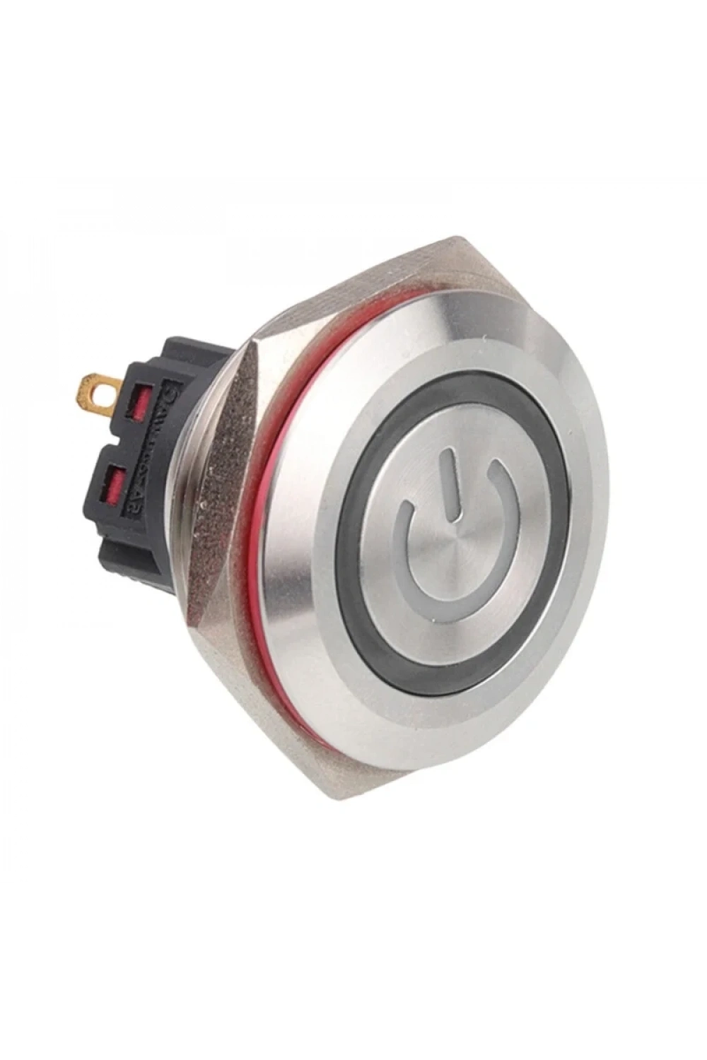 30B-P1Z-EC 30mm Düz Anahtarlı Işıklı Power Metal Buton - Beyaz